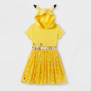 Yellow Pokemon Pikachu Dress with Hood